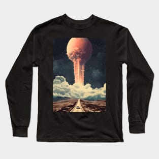 Something Wrong in Space Vintage Surreal Collage Art Long Sleeve T-Shirt